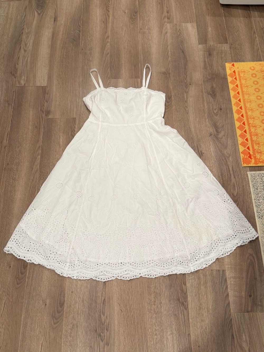 Gap white eyelet midi dress, size 8